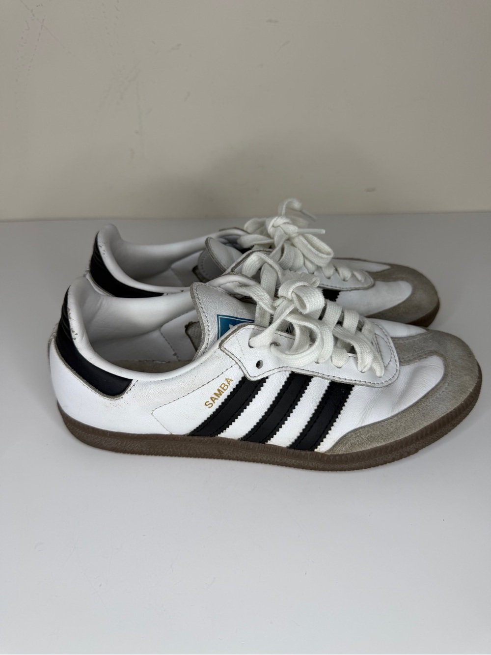 adidas Samba OG White Black Shoes IG9030 Womens Size 7 Leather Sneakers